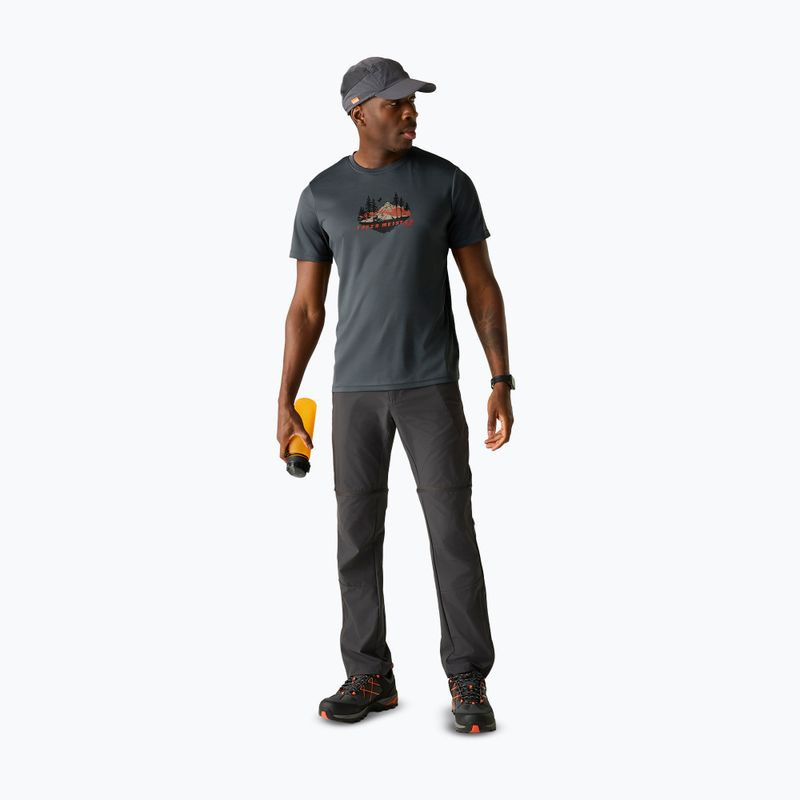 Pánske trekingové tričko REGATTA Fingal Slogan dark storm 2