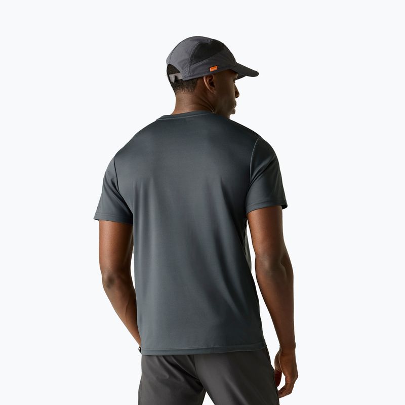 Pánske trekingové tričko REGATTA Fingal Slogan dark storm 3