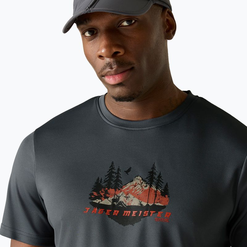 Pánske trekingové tričko REGATTA Fingal Slogan dark storm 4