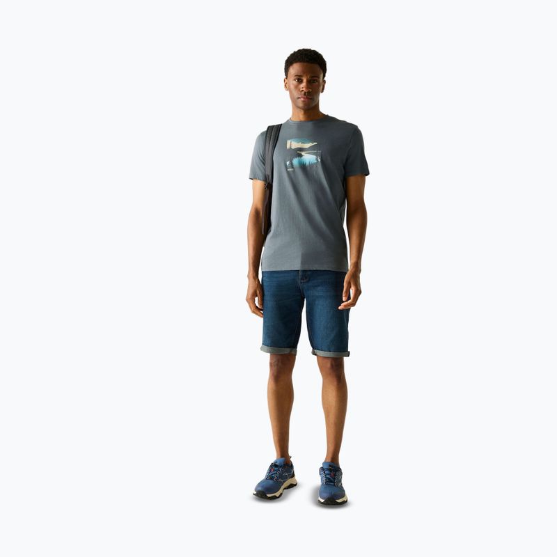 Pánske trekingové tričko REGATTA Breezed dark storm 2