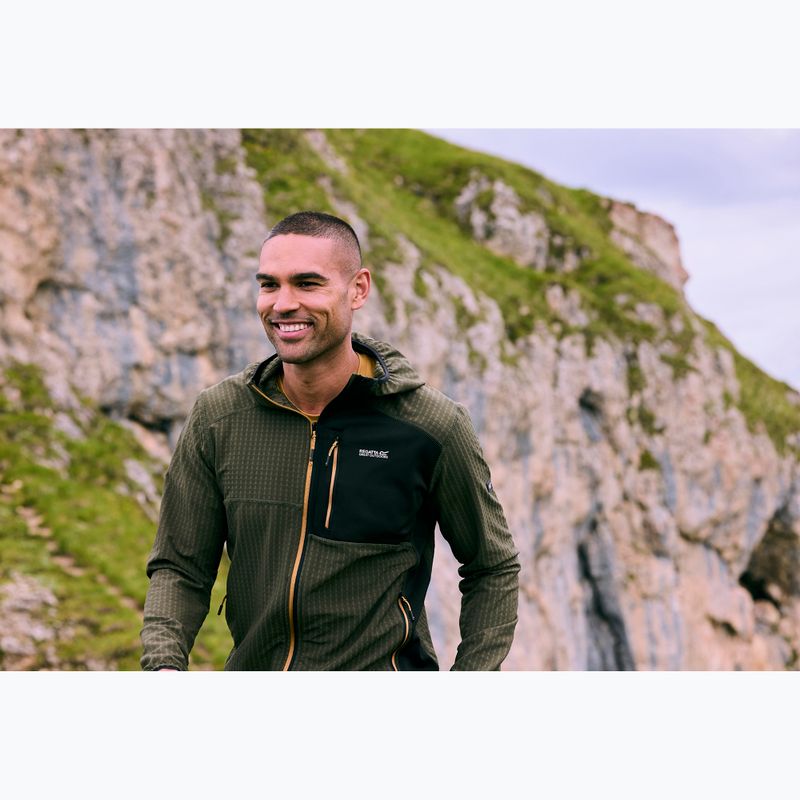 Pánska flísová mikina REGATTA Alven dark khaki/black 8