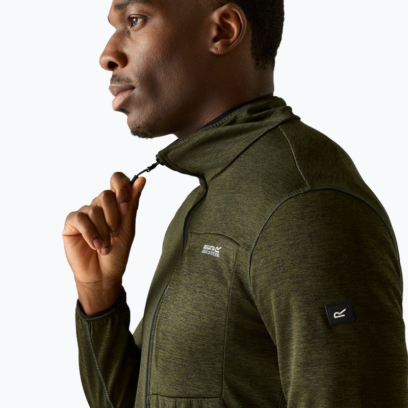 Pánska trekingová mikina REGATTA Hillden Midlayer dark khaki 4