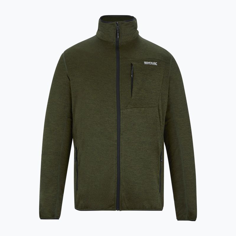 Pánska trekingová mikina REGATTA Hillden Midlayer dark khaki 5