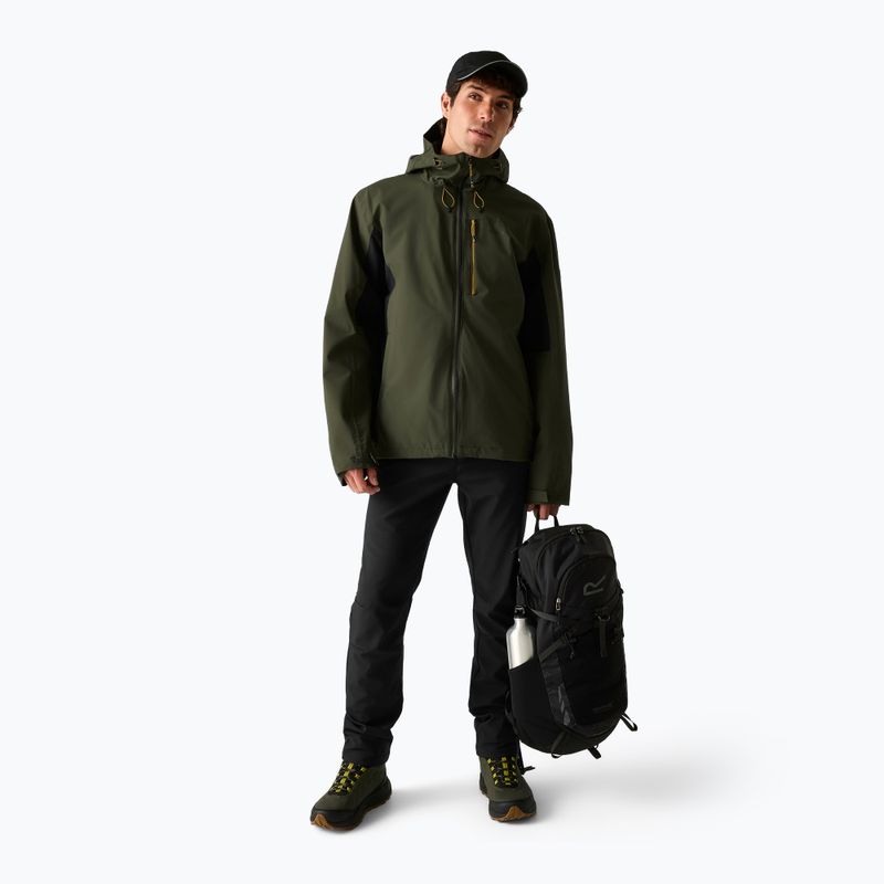 Pánska nepremokavá bunda REGATTA Birchdale II dark khaki/black 2