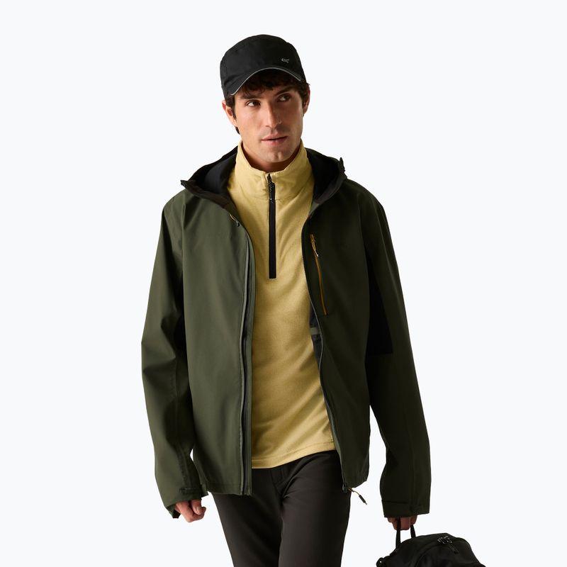 Pánska nepremokavá bunda REGATTA Birchdale II dark khaki/black 5