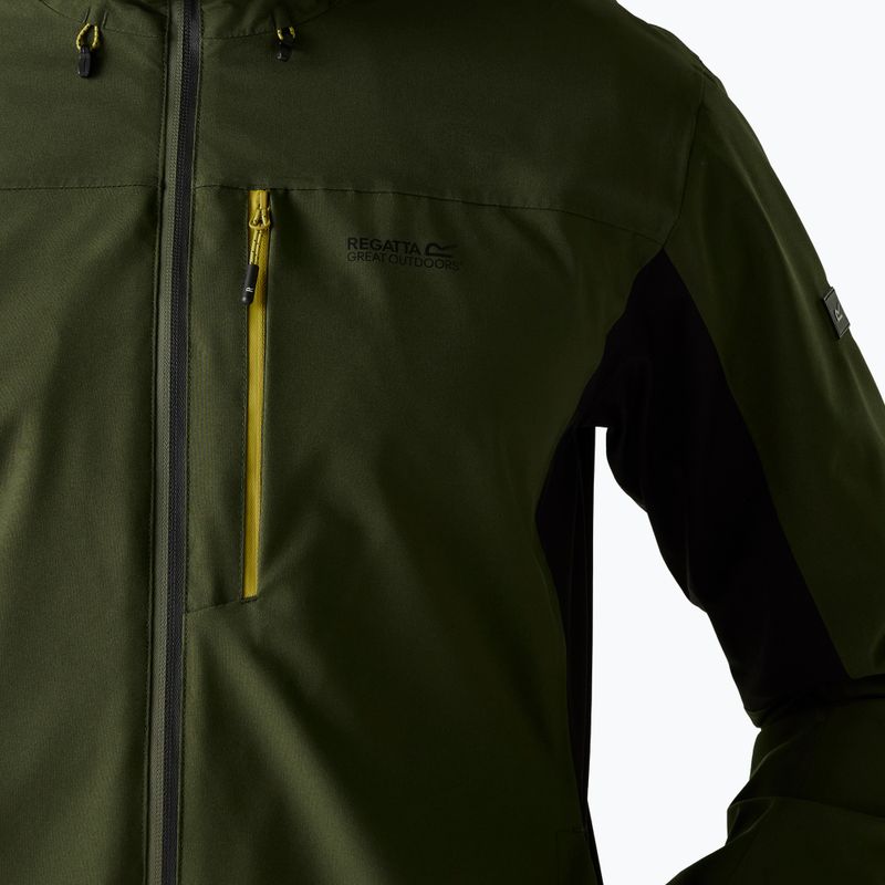 Pánska nepremokavá bunda REGATTA Birchdale II dark khaki/black 9
