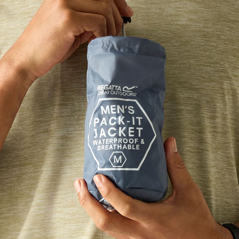 Pánska nepremokavá bunda REGATTA Pack-It III china blue 6