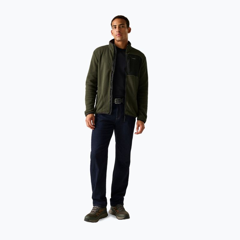 Pánska fleecová mikina REGATTA Frankie Borg dark khaki/black 2
