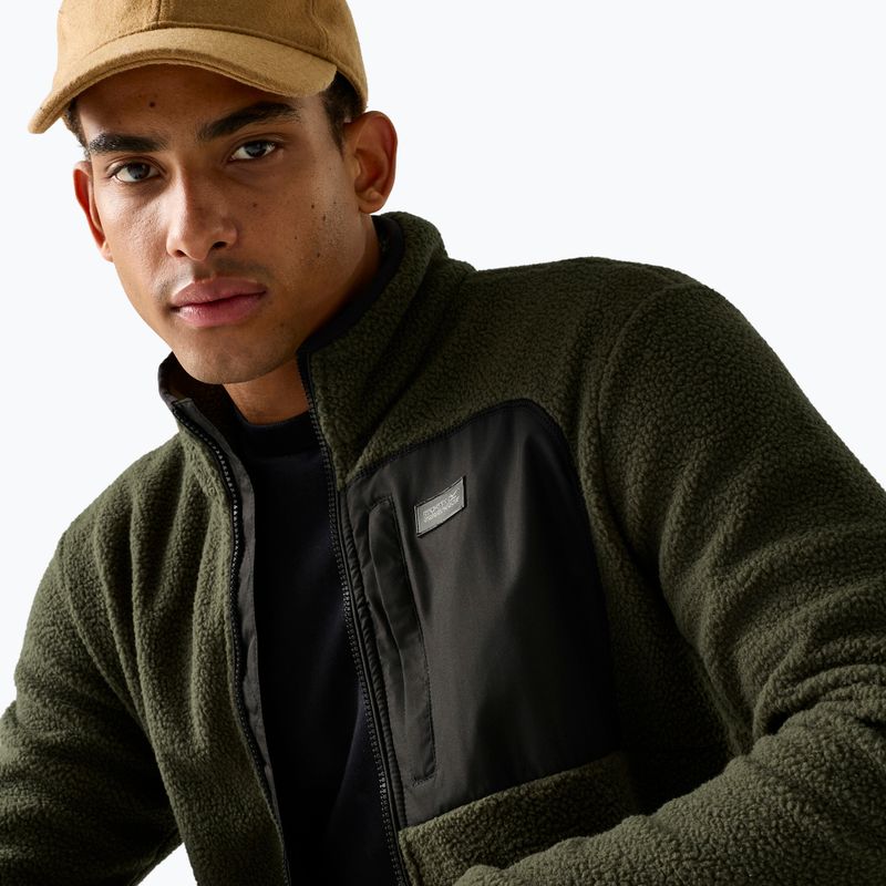 Pánska fleecová mikina REGATTA Frankie Borg dark khaki/black 6