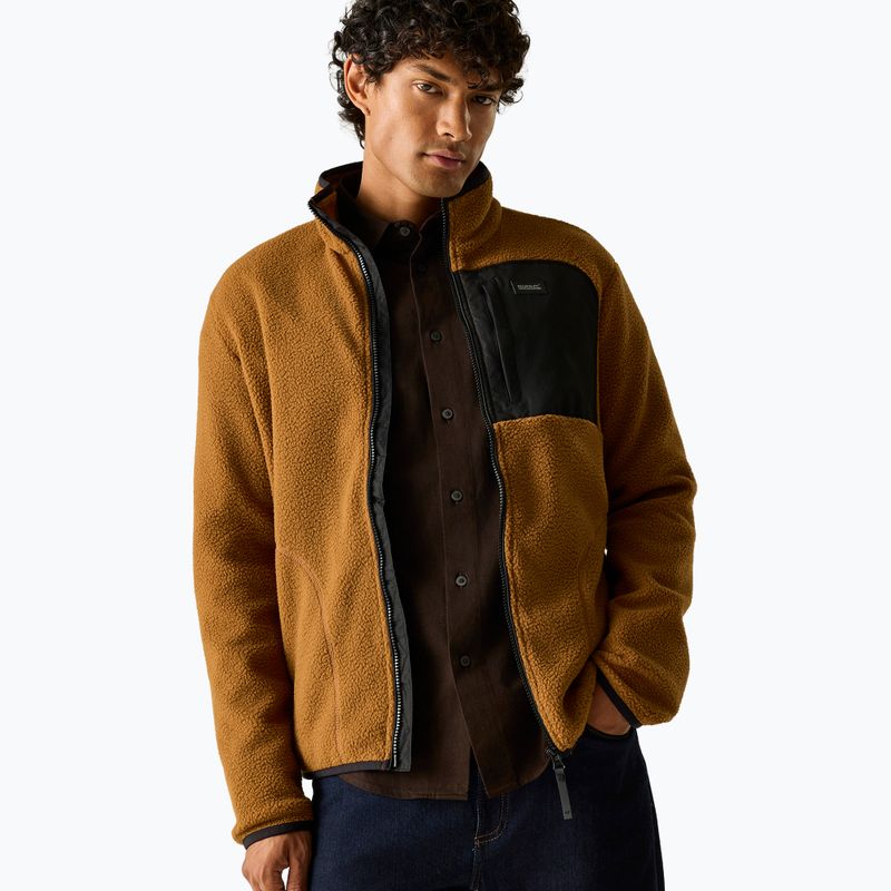 Pánska fleecová mikina REGATTA Frankie Borg rich tan/black 4