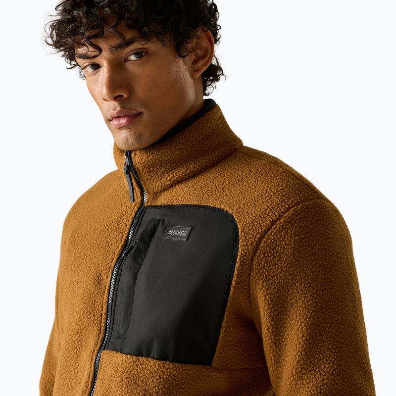 Pánska fleecová mikina REGATTA Frankie Borg rich tan/black 6