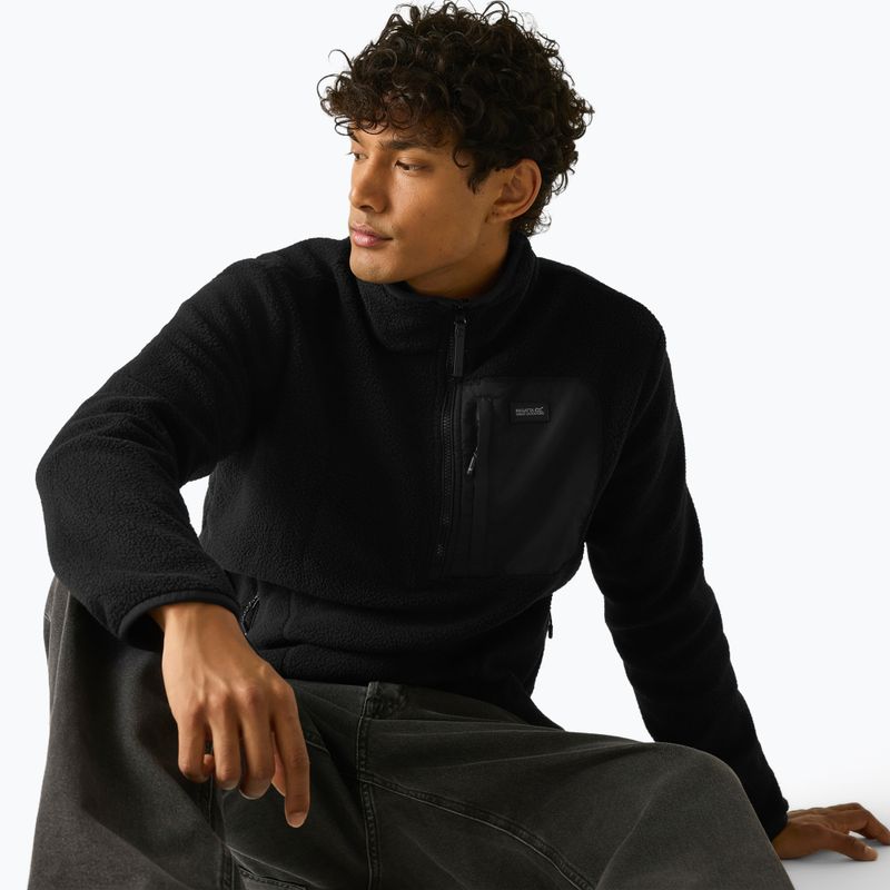 Pánska fleecová mikina REGATTA Frankie Borg Half Zip black/black 5