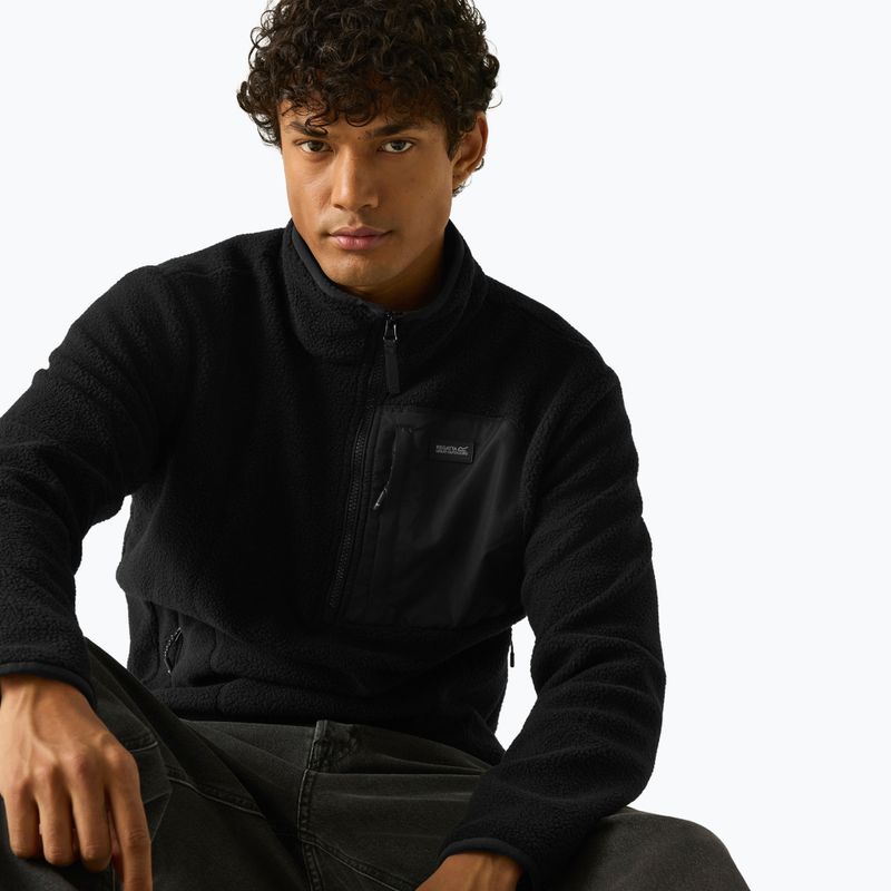 Pánska fleecová mikina REGATTA Frankie Borg Half Zip black/black 6