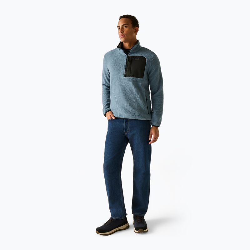 Pánska fleecová mikina REGATTA Frankie Borg Half Zip grey mirage/black 2