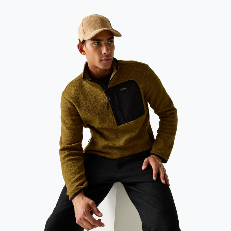 Pánska fleecová mikina REGATTA Frankie Borg Half Zip rich tan/black 4