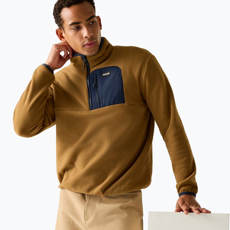 Pánska fleecová mikina REGATTA Frankie Half Zip rich tan/navy 4