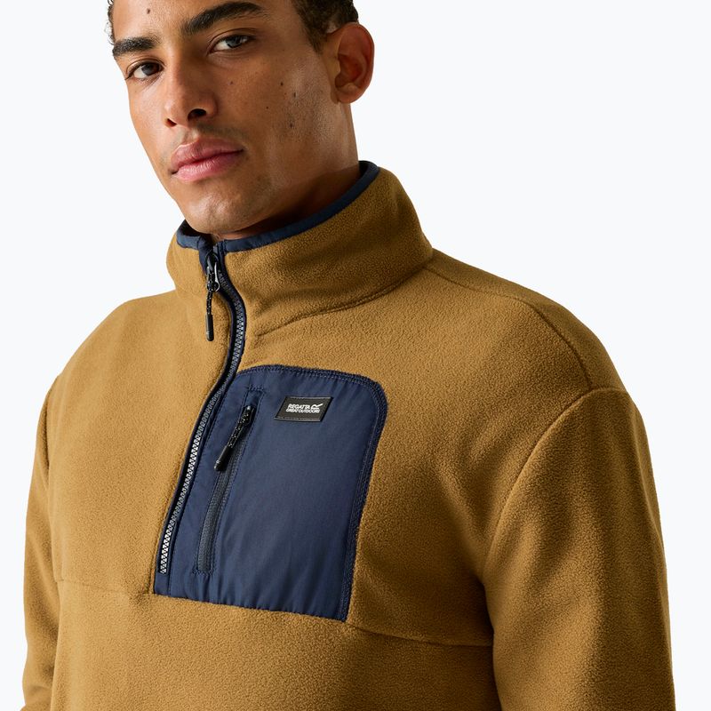 Pánska fleecová mikina REGATTA Frankie Half Zip rich tan/navy 6