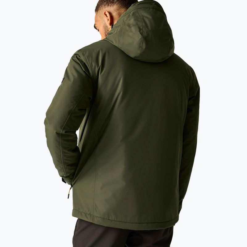 Pánska nepremokavá bunda REGATTA Allston dark khaki/wood brown 3