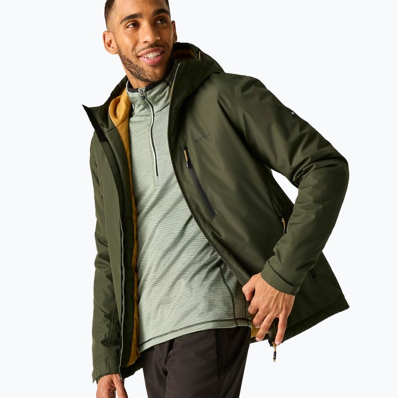 Pánska nepremokavá bunda REGATTA Allston dark khaki/wood brown 5