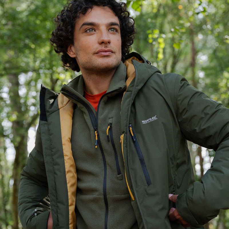 Pánska nepremokavá bunda REGATTA Allston dark khaki/wood brown 14