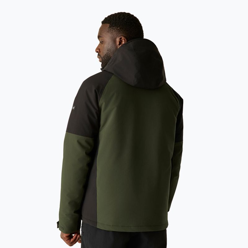Pánska nepremokavá bunda REGATTA Highton Stretch Padded dark khaki/black 3