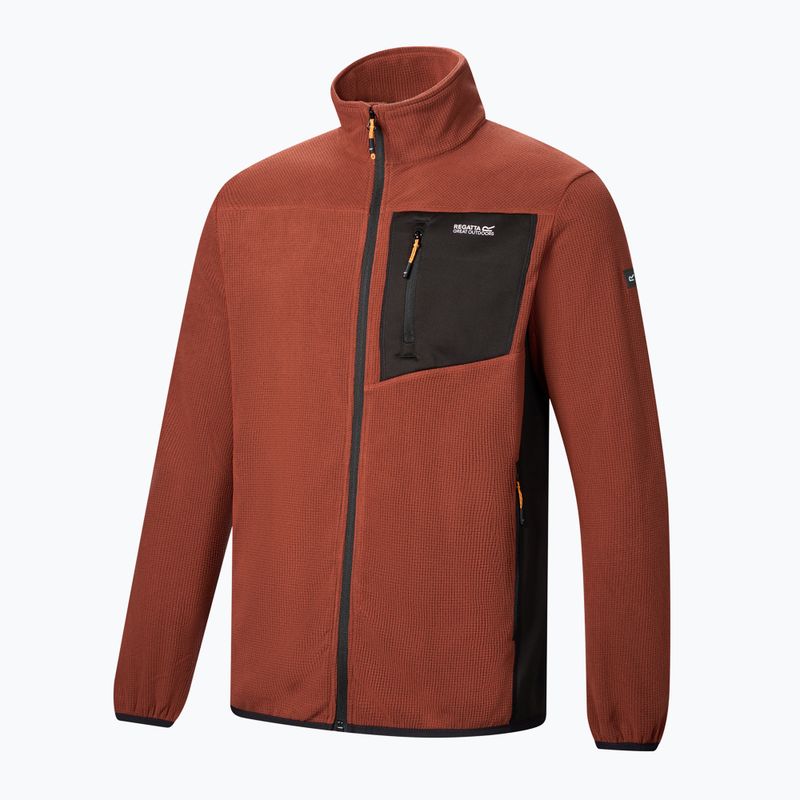 Pánska fleecová mikina REGATTA Eadle burnt henna/black 9