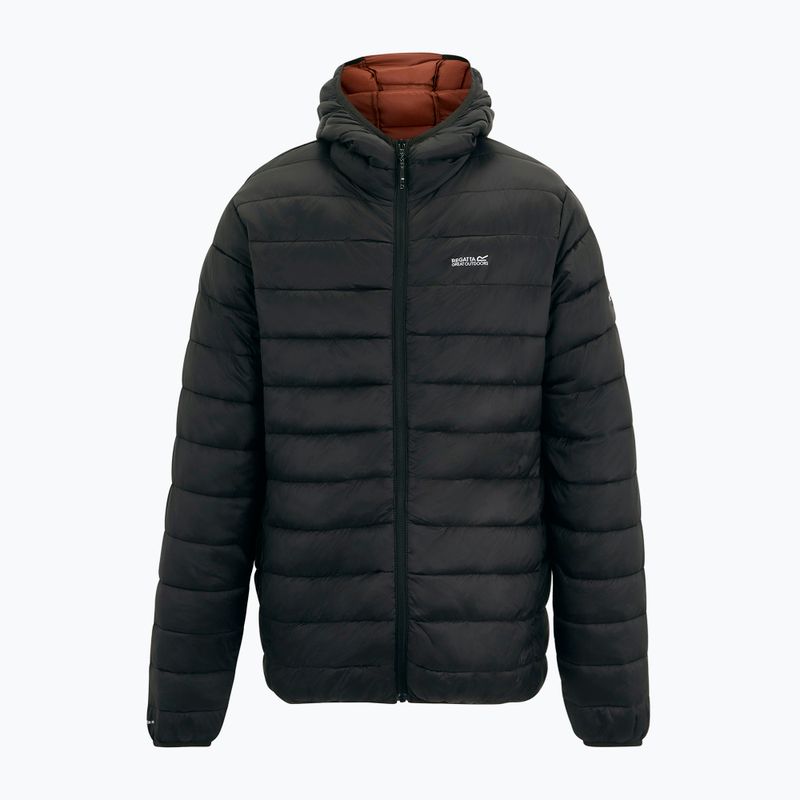 Pánska páperová bunda REGATTA Hooded Marizion black/burnt henna 9