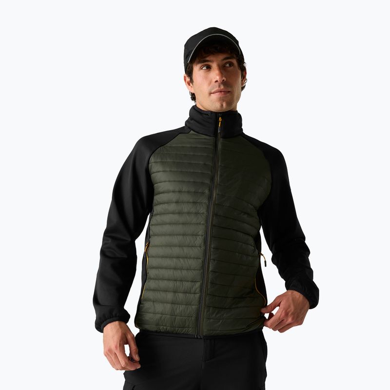 Pánska hybridná bunda REGATTA Clumber Hybrid dark khaki/black/sunset 4