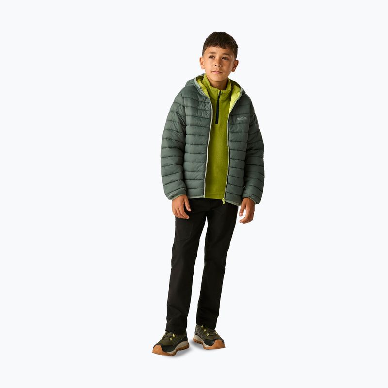 Detská páperová bunda REGATTA Hooded Marizion dark forest green/wild lime 2