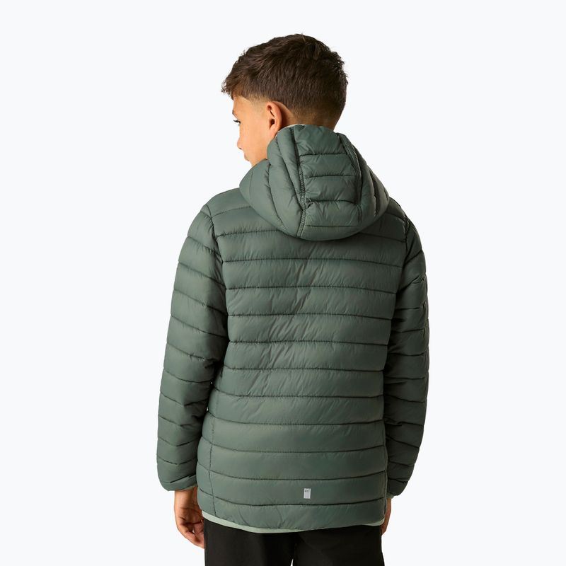 Detská páperová bunda REGATTA Hooded Marizion dark forest green/wild lime 4