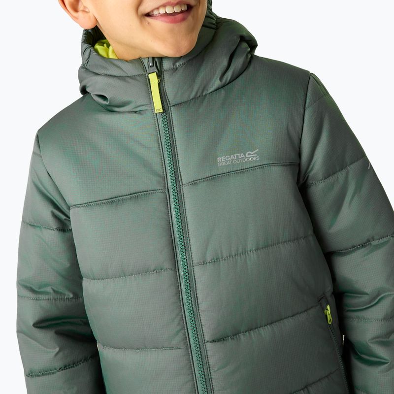 Detská páperová bunda REGATTA Hooded Marizion dark forest green/wild lime 11