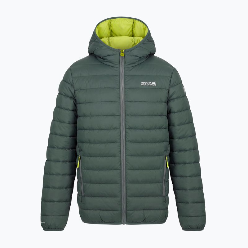 Detská páperová bunda REGATTA Hooded Marizion dark forest green/wild lime 14