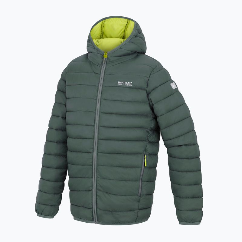Detská páperová bunda REGATTA Hooded Marizion dark forest green/wild lime 16