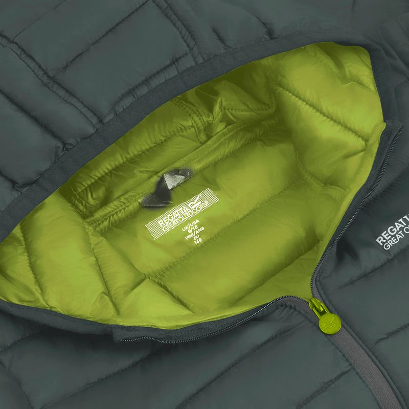 Detská páperová bunda REGATTA Hooded Marizion dark forest green/wild lime 17