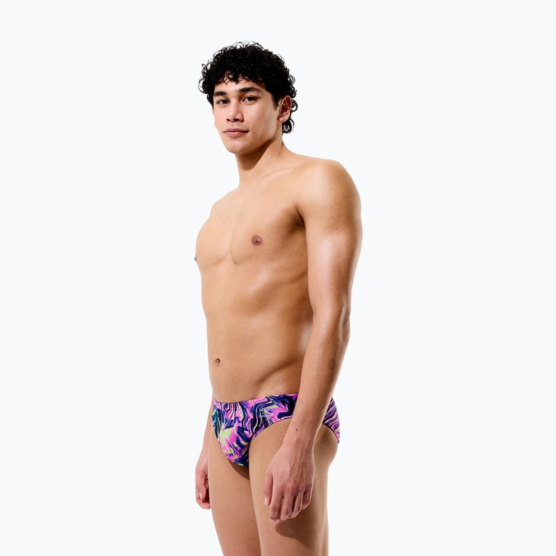 Pánske plavecké slipy Speedo Printed Brief techno jungle/orchid shine 5