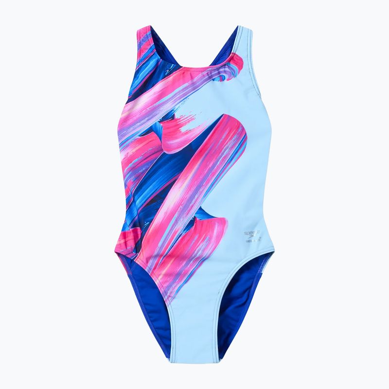 Dámske jednodielne plavky Speedo FL Placement Printed Powerback brushy shadows/cruise 7
