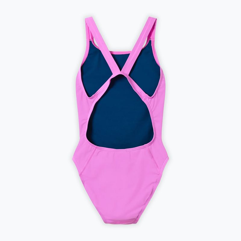 Dámske jednodielne plavky Speedo Solid Leaderback orchid shine 2