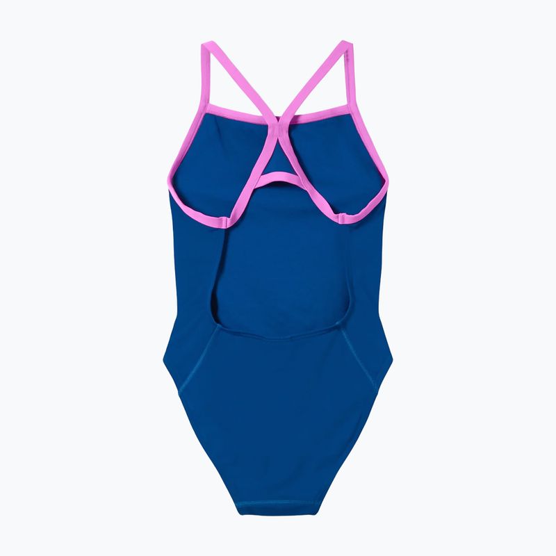 Dámske jednodielne plavky Speedo Solid Turnback denim teal 7