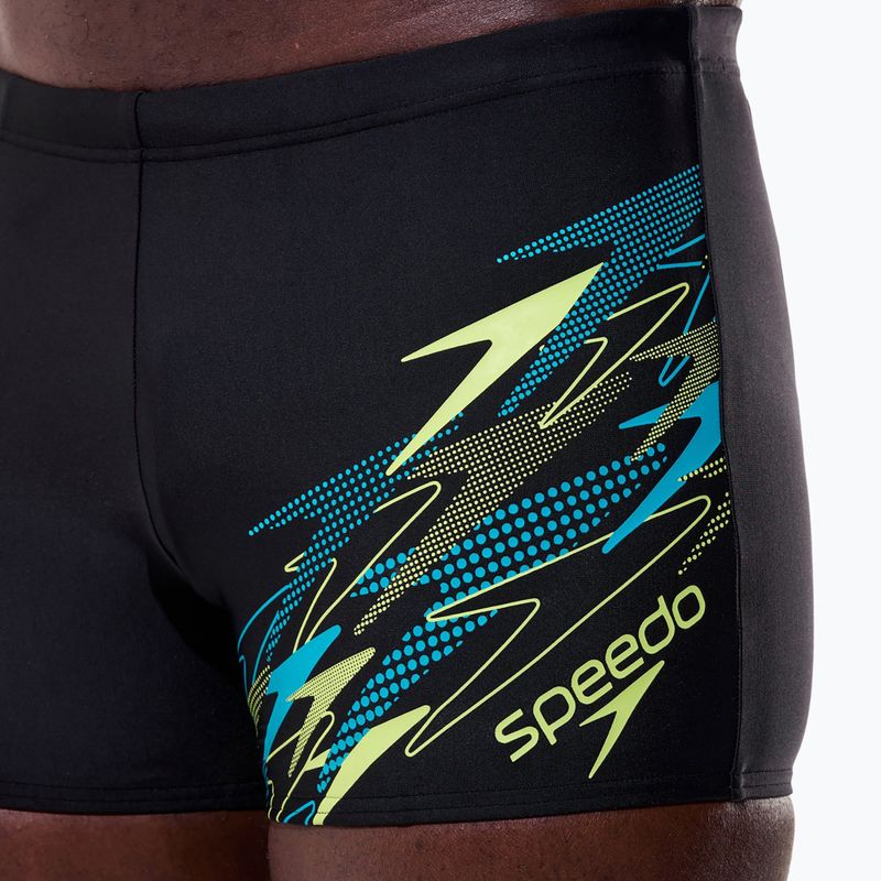 Pánske plavecké boxerky Speedo Medley Logo Aquashort anthracite/hyper teal 6