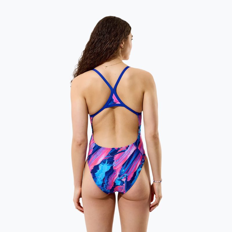 Dámske jednodielne plavky Speedo FL Printed Turnback brushy glitch/hope 2