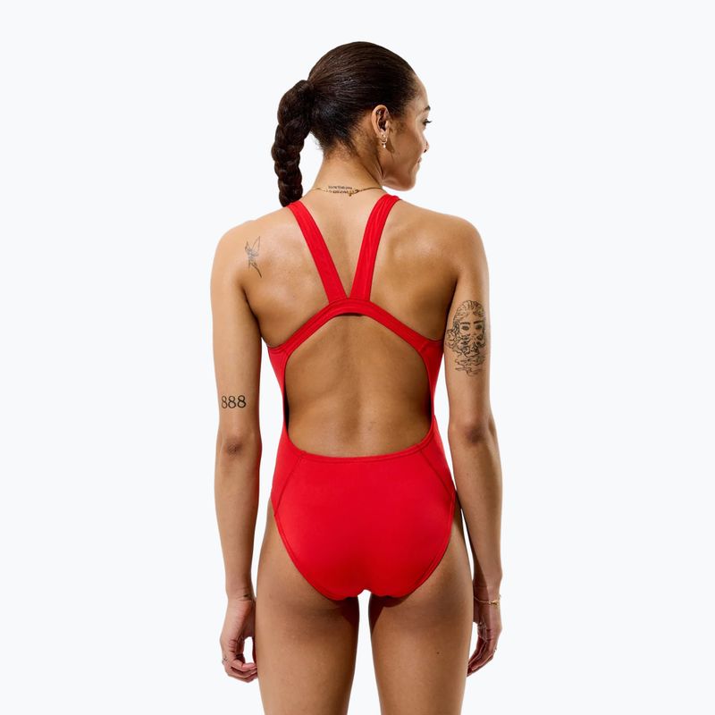Dámske jednodielne plavky Speedo Solid Endurancex Leaderback team red 4
