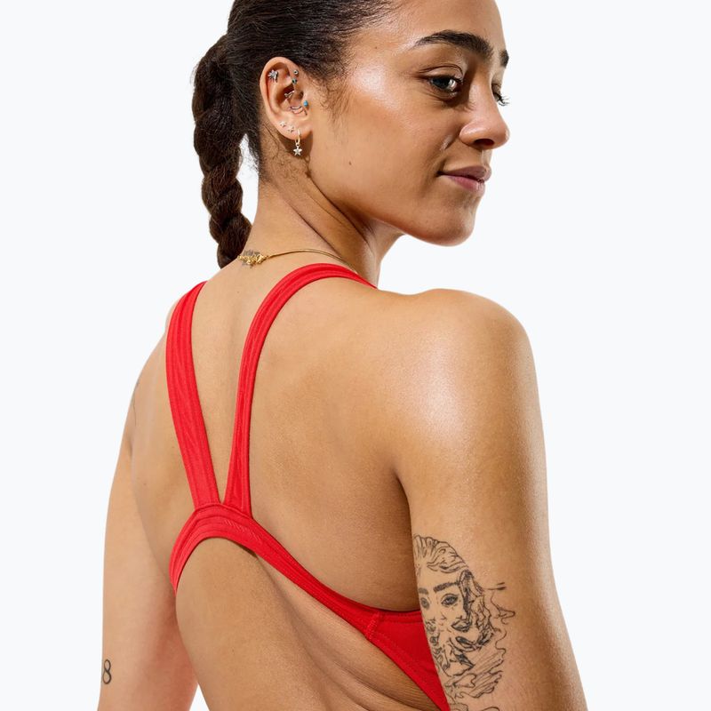 Dámske jednodielne plavky Speedo Solid Endurancex Leaderback team red 6