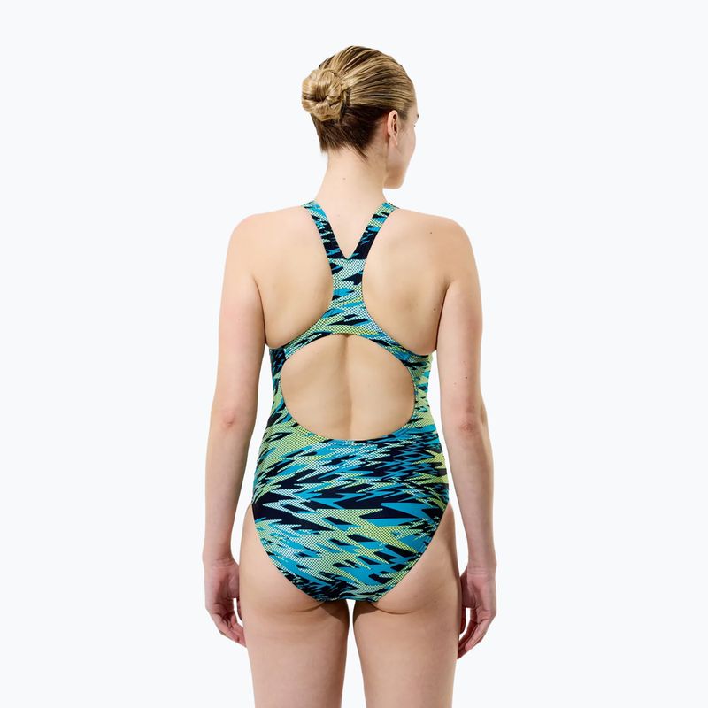 Dámske jednodielne plavky Speedo Hyperboom Print Medalist hyper teal 2