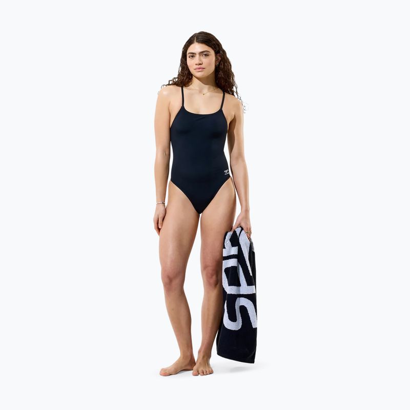 Dámske jednodielne plavky Speedo Solid Endurancex Strappy Back team black 4