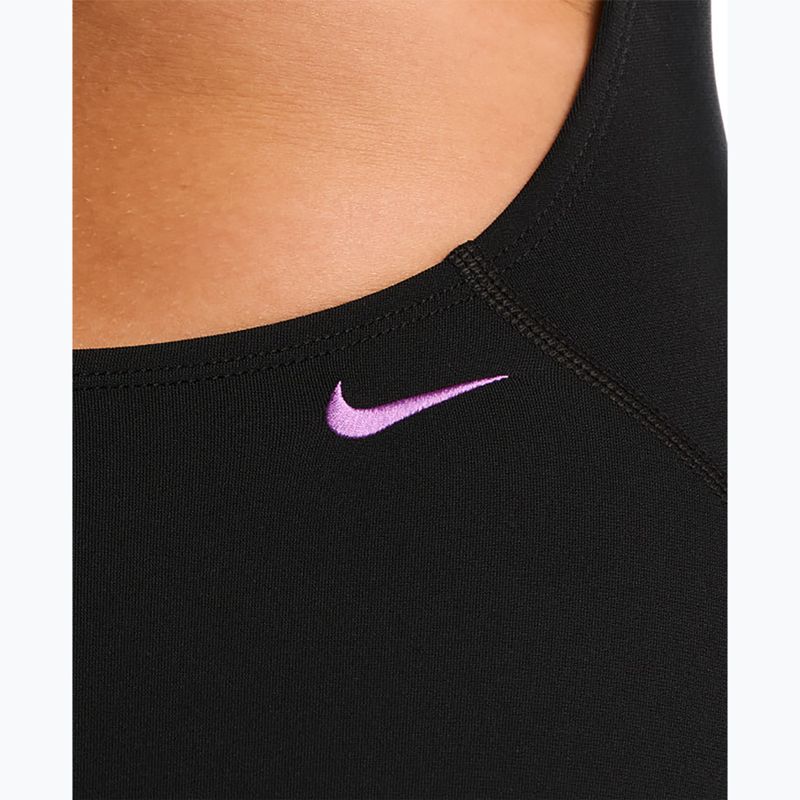 Dámske jednodielne plavky Nike Hydrastrong Logo Gra jet black 5