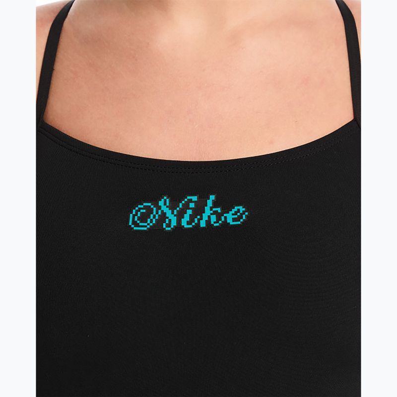 Dámske jednodielne plavky Nike Hydrastrong Logo Gra jet black 4