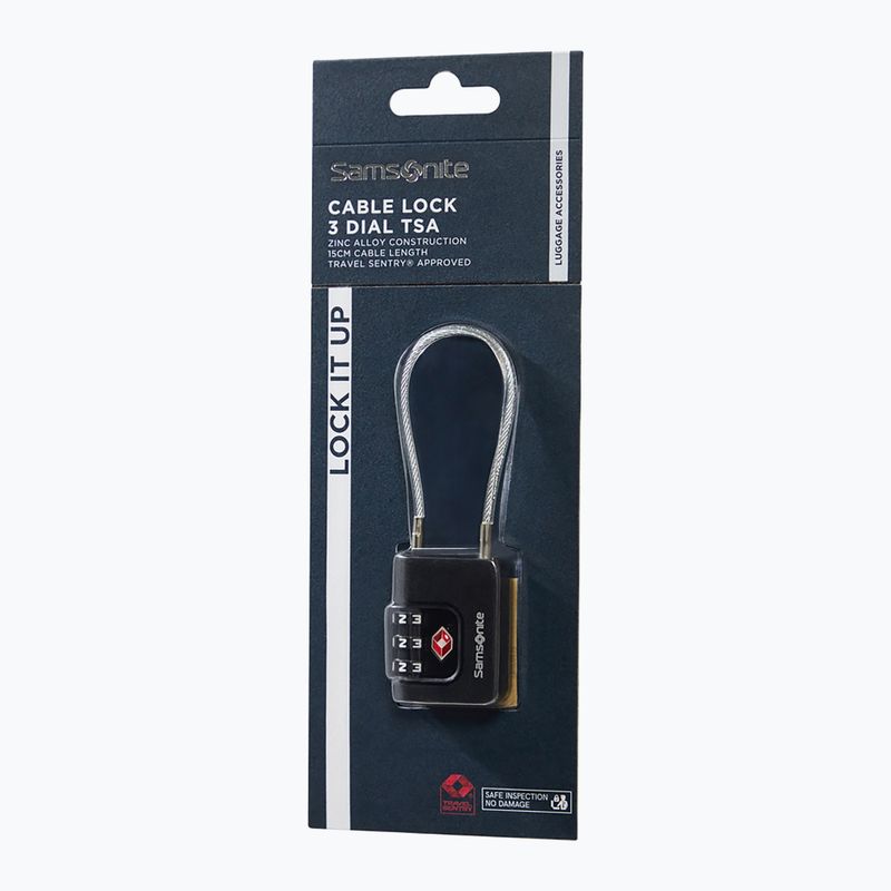 Visiaci zámok Samsonite Cablelock 3 Dial TSA black 3