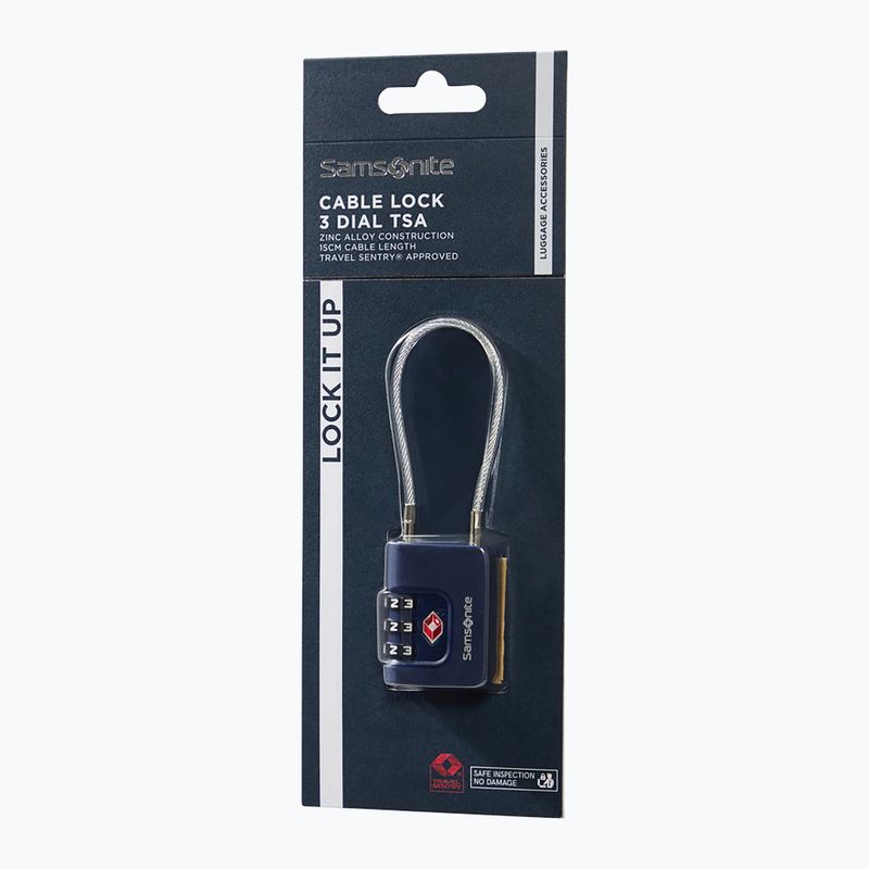 Visiaci zámok Samsonite Cablelock 3 Dial TSA midnight blue 3