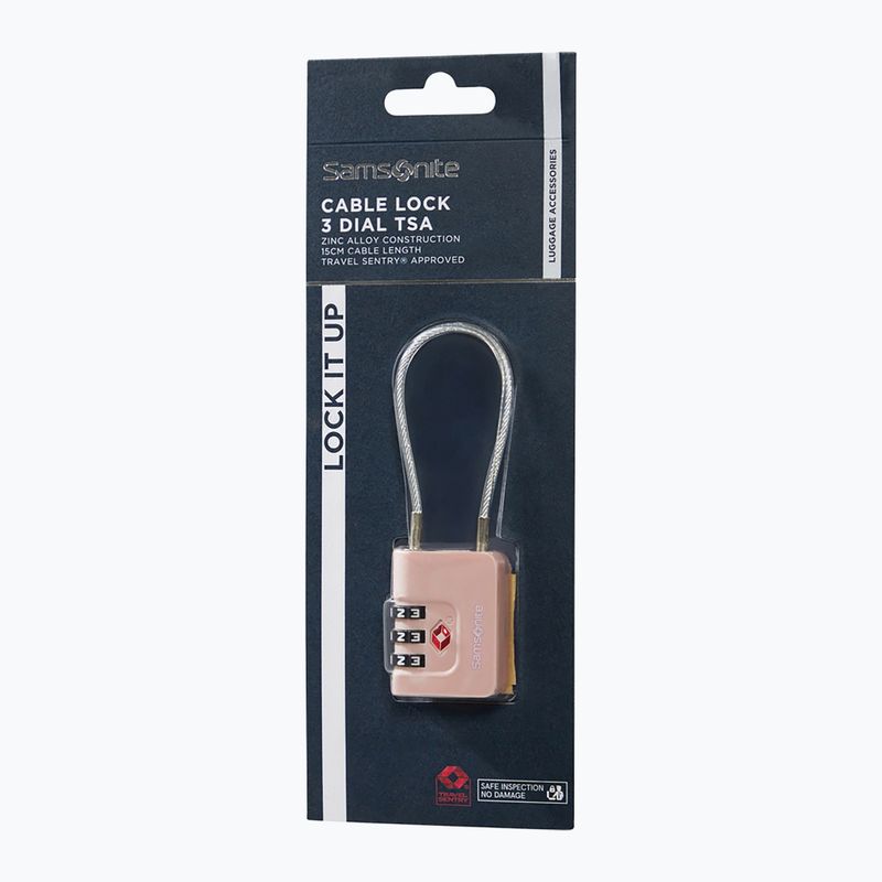 Visiaci zámok Samsonite Cablelock 3 Dial TSA rose 3