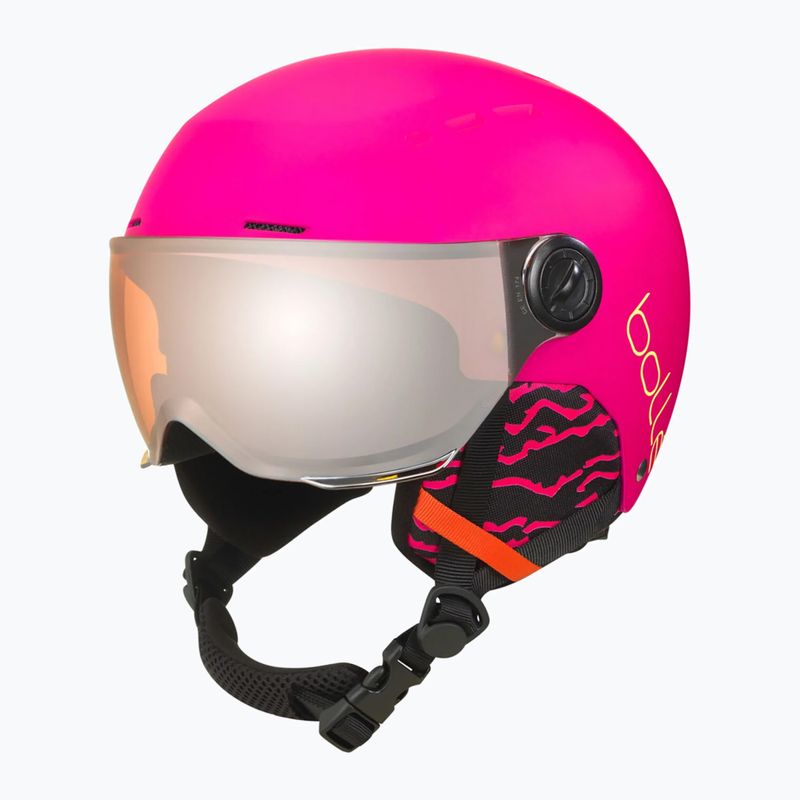 Detská lyžiarska prilba Bollé Quiz Visor Jr hot pink matte/orange gun